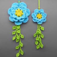 Häkelanleitung Blume - 3D Dekohänger aus Wollresten Bild 7