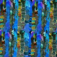 ♕ Jersey Mustermix Streifen leuchtende Farben rot und blau Stenzo 50 x 150 cm♕ Bild 8