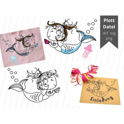 Plotterdatei Meerjungfrau