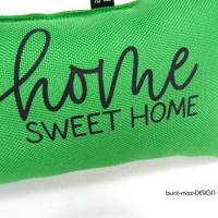 Home sweet home, Türstopper grün smaragdgrün schwarz beplottet, Wohndeko, Klinkenhänger,by BuntMixxDESIGN Bild 2