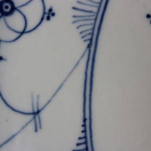ovaler Servierteller Gebäckteller Porzellan Indisch Blau Strohblumen Greiner Rauenstein um 1900 Bild 4