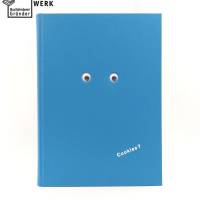 Notizbuch, A4, Cookies, Wackelaugen, blau, 150 Blatt, handgefertigt, UNIKAT Bild 1