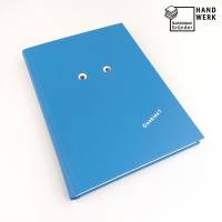 Notizbuch, A4, Cookies, Wackelaugen, blau, 150 Blatt, handgefertigt, UNIKAT Bild 2