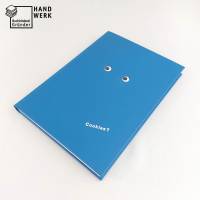 Notizbuch, A4, Cookies, Wackelaugen, blau, 150 Blatt, handgefertigt, UNIKAT Bild 7