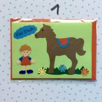 Glückwunschkarte für kleine Mädchen, Für Dich, Pferdemotiv, Klappkarte 10,5 cm x 14,8 cm mit farblich passendem Umschlag Bild 2