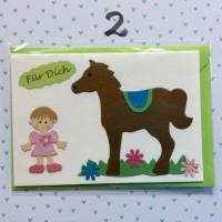 Glückwunschkarte für kleine Mädchen, Für Dich, Pferdemotiv, Klappkarte 10,5 cm x 14,8 cm mit farblich passendem Umschlag Bild 3