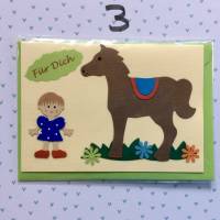 Glückwunschkarte für kleine Mädchen, Für Dich, Pferdemotiv, Klappkarte 10,5 cm x 14,8 cm mit farblich passendem Umschlag Bild 4