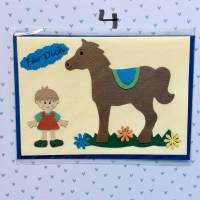 Glückwunschkarte für kleine Mädchen, Für Dich, Pferdemotiv, Klappkarte 10,5 cm x 14,8 cm mit farblich passendem Umschlag Bild 5