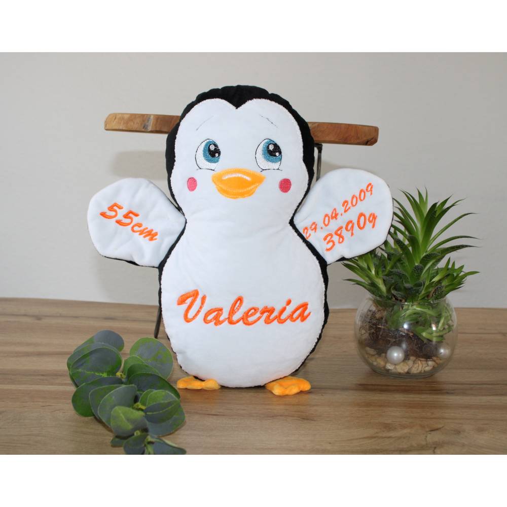 Pinguin personalisierte/ Stoff Pinguin mit Namen/Geschenk zur
