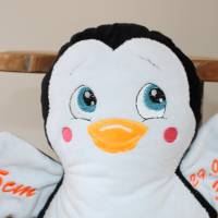 Pinguin personalisierte/ Stoff Pinguin mit Namen/Geschenk zur Geburt/ Stofftiere/Plüschtier Bild 2