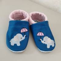 Krabbelschuhe Lauflernschuhe Schuhe Elefant Leder Handmad personalisiert Bild 1