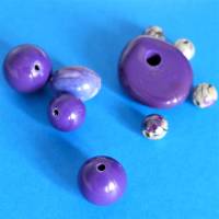 Perlensortiment, 100 Acrylperlen, lila grau, diverse Formen + Größen, Perlenmix, Perlenset, Perlenmischung Bild 2
