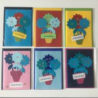 Karte für Gutschein, Gutscheinkarte, Blumenkarte, Grußkarte Klappkarte 10,5 cm x 14,8 cm mit farblich passendem Umschlag Bild 1