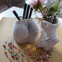 Vase mit Frauenkopf - Deko-Objekt mit Nutzfaktor für Ihre Schmink-Ecke Bild 5