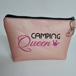 Kosmetiktasche Camping Queen  Schminktasche Utensilientasche Kleinigkeiten Tasche mit Anhänger rosa Bild 5