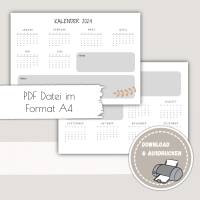 Kalender 2024 zum Ausdrucken A4, Kalender in der Halbjahresansicht | Plan, Kalender&Listen Printables, Bild 1