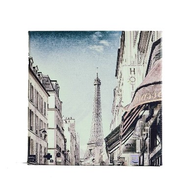 Paris mit Eiffelturm Leinwand Fotografie Wandgestaltung 20 x 20 cm