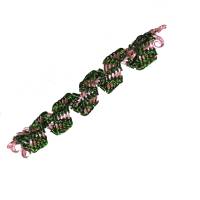 Dreadlock Haarperle handgewebt rosa grün handmade Haarschmuck Zopfperle Dreadlockbead in wirework handgemacht Bild 2