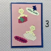 Glückwunschkarte Baby Zwillinge, zur Geburt, Klappkarte 10,5 cm x 14,8 cm mit farblich passendem Umschlag Bild 4