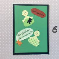 Glückwunschkarte Baby Zwillinge, zur Geburt, Klappkarte 10,5 cm x 14,8 cm mit farblich passendem Umschlag Bild 7