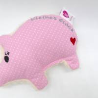 Kuscheltier Schwein Schweinchen mit Herz und gesticktem Wunschnamen Bild 3