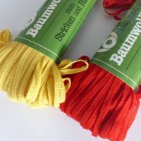 Baumwollgarn, Bändchengarn, Golf Baumwollband, rot blau gelb grün beige, Baumwolle mercerisiert, Strick- und Häkelfans Bild 4