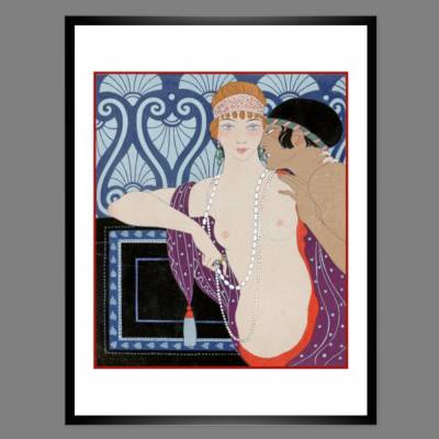 Buch Illustration 1922 Die Lieder der Bilitis Erotik Akt Frankreich KUNSTDRUCK Poster - Vintage Wanddeko