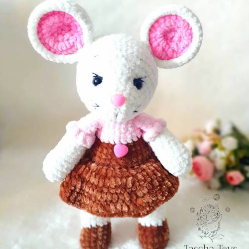 Maus Plüschtier,  gehäkelte Maus, Amigurumi Maus gehäkelt,  Kuscheltier Maus