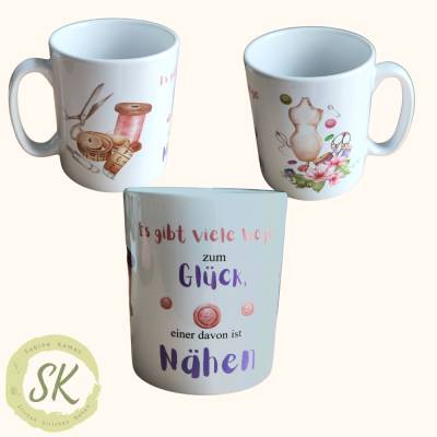 Geschenke-Tasse für alle, die Stoffe und das Nähen lieben, Keramik-Tasse, Kaffee-Becher