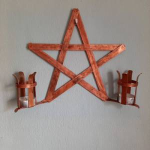 Mittelalter Kerzenleuchter, Wandschmuck, Kupfer, handgemacht in Bayern Bild 3