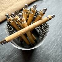 Ich schnapp ab - gravierter Kuli - Kugelschreiber mit Gravur, Kuli graviert, aus Bambus, Kuli mit lustigen Text Bild 1