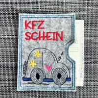 Personalisierte KFZ-Hülle aus Filz, verschiedene Motive, Fahrzeugschein, Führerschein, Geschenk zum Auto, Fahrzeugpapier Bild 8