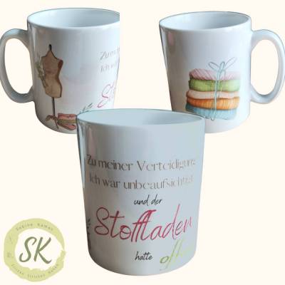 Geschenke-Tasse für alle, die Stoffe und das Nähen lieben, Keramik-Tasse, Kaffee-Becher