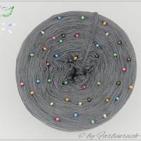 Farbenreich-Wolle Perlenbobbel "MINERVA" - mit Rocailles - 4-fädig, Bobbel Bild 1
