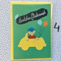 Glückwunschkarte für kleine Jungen mit Auto, Klappkarte 10,5 cm x 14,8 cm mit farblich passendem Umschlag Bild 5