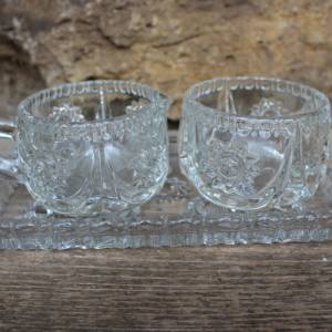 7 tlg. Set Schüssel + Dessertschalen Glas 70er Jahre Made in Italy Bild 9