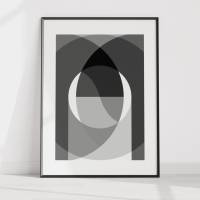 Poster Wohnzimmer, minimalistisches Poster,  abstrakte Kunst, Wanddeko, schwarz-weiß Bild 3