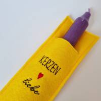 KERZENLIEBE Geschenkverpackung für 1 Stabkerze in gelb von he-ART by helen hesse Bild 1