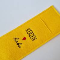 KERZENLIEBE Geschenkverpackung für 1 Stabkerze in gelb von he-ART by helen hesse Bild 4
