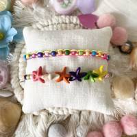 Fun - Bunte sommerliche Perlen-Armbänder mit Farbverlaufsgarn und bunten Perlen und Seesternen Bild 1