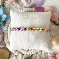Fun - Bunte sommerliche Perlen-Armbänder mit Farbverlaufsgarn und bunten Perlen und Seesternen Bild 2