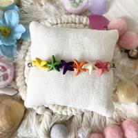 Fun - Bunte sommerliche Perlen-Armbänder mit Farbverlaufsgarn und bunten Perlen und Seesternen Bild 5