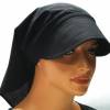 Kopftuch mit Schirm Schild Streifen schwarz weiß Sommer Chemo Cabriotuch Alopezie Sonnenhut Damen Cup Schirmmütze Bild 3
