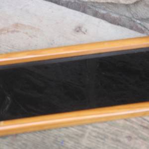 kleines Tablett Holz Glas Glastablett Schnapstablett Midcentury Rufra Wasungen DDR GDR Bild 1