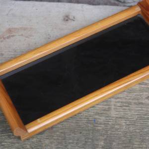 kleines Tablett Holz Glas Glastablett Schnapstablett Midcentury Rufra Wasungen DDR GDR Bild 2