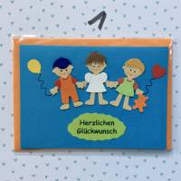 Glückwunschkarte für unsere Kleinen, Klappkarte 10,5 cm x 14,8 cm mit farblich passendem Umschlag Bild 2
