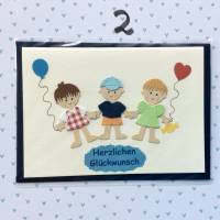 Glückwunschkarte für unsere Kleinen, Klappkarte 10,5 cm x 14,8 cm mit farblich passendem Umschlag Bild 3