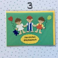 Glückwunschkarte für unsere Kleinen, Klappkarte 10,5 cm x 14,8 cm mit farblich passendem Umschlag Bild 4