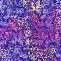Stoff aus der Tonga Gumdrop Batik Collection "Purple Fancy Tropical Flower", Meterware, Preis pro 0,5 lfdm Bild 1