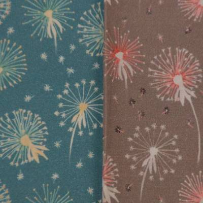 ♕ Baumwollstoff Hilco Emilie mit Pusteblumen petrol und grau 50 cm x 150 cm ♕